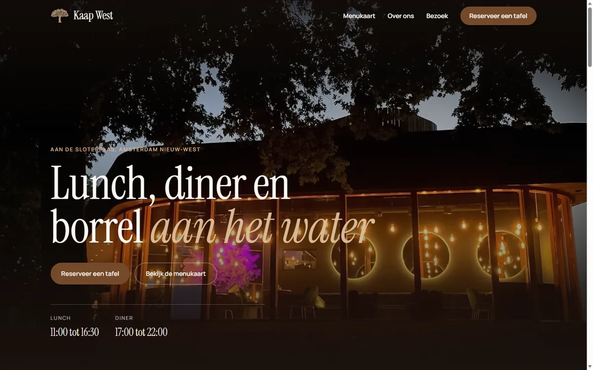 Homepage van Kaap West