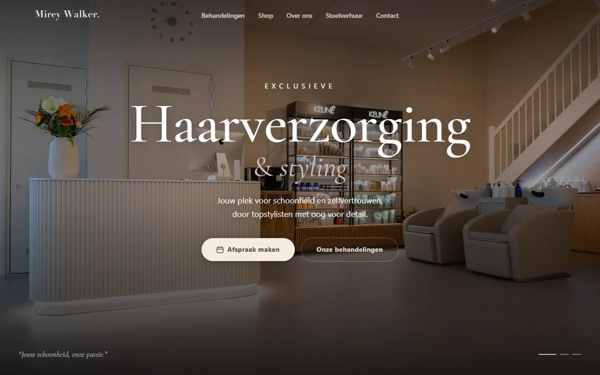Homepage van Mirey Walker